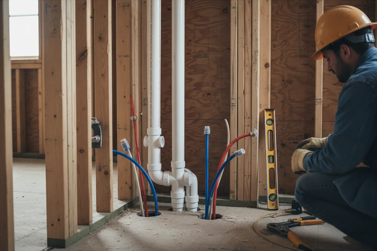 Drain and supply rough-in during Drain Cleaning in Lathrop