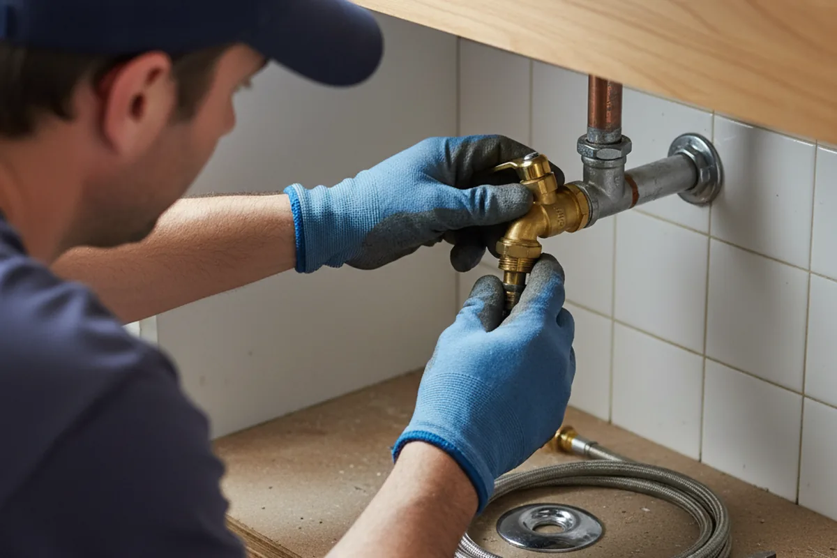 Shutoff valve and fitting work during Emergency Plumbing in Lathrop